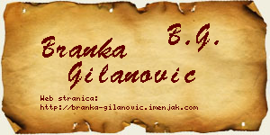 Branka Gilanović vizit kartica